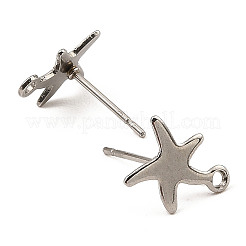 Non-Tarnish Starfish Shape 201 Stainless Steel Stud Earrings Findings&nbsp;STAS-Q251-03P