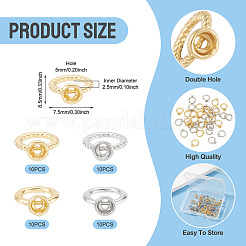 40Pcs 4 Styles Brass Ring Charm Connectors&nbsp;KK-TA0008-86