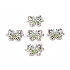 Brass Micro Pave Cubic Zirconia Connector Charms&nbsp;KK-E068-VB405
