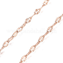 3.28 Feet Ion Plating(IP) 304 Stainless Steel Textured Dapped Chains&nbsp;X-CHS-D004-02RG