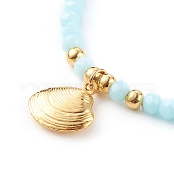 Golden Plated 304 Stainless Steel Stretch Charm Bracelets&nbsp;BJEW-JB06096-02