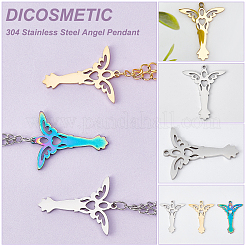 24Pcs 3 Colors 304 Stainless Steel Pendant&nbsp;STAS-DC0012-32