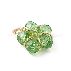 9Pcs Electroplate Glass Charms&nbsp;PALLOY-JF04759