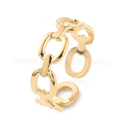 304 Stainless Steel Hollow Oval Open Cuff Rings&nbsp;RJEW-D002-16G