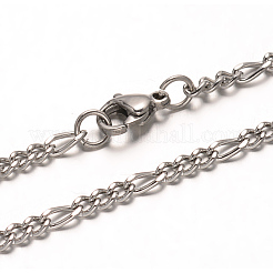 304 Stainless Steel Figaro Chains Necklaces&nbsp;NJEW-L398-03