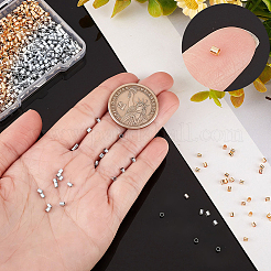 1000Pcs 2 Colors Brass Crimp Beads&nbsp;KK-BBC0029-45