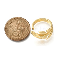Rack Plating Brass Cuff Finger Rings for Women&nbsp;RJEW-C115-02G