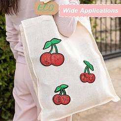 25Pcs 5 Styles Cherry Felt Fabric with Glitter Sequins Iron on/Sew On Patches&nbsp;PATC-CJ0001-02