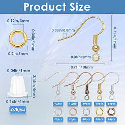 200Pcs 5 Color Brass Earring Hooks&nbsp;KK-SP0001-42