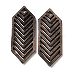 Walnut Wood Hollow Pendants&nbsp;WOOD-G018-05-1