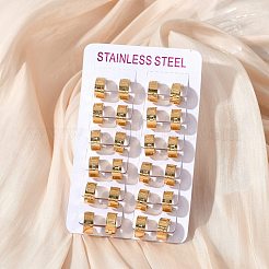 304 Stainless Steel Polishing Effect Hoop Earrings&nbsp;EJEW-M001-39G