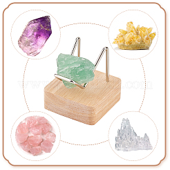 2Pcs 2 Colors Square Wooden Mineral Crystal Display Stands&nbsp;ODIS-FG0001-59