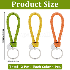 12Pcs 3 Colors PU Leather Knitting Keychains&nbsp;KEYC-CL0001-20C