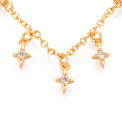 925 Sterling Silver Micro Pave Clear Cubic Zirconia Chain Extenders&nbsp;STER-N016-54G