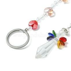 Electroplate Glass Beaded Keychain&nbsp;KEYC-JKC00399-01