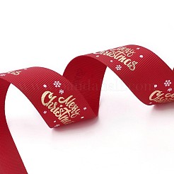 Polyester Grosgrain Ribbon for Christmas&nbsp;SRIB-P013-D02