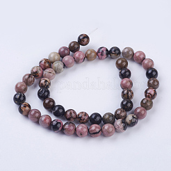Natural Rhodonite Beads Strands&nbsp;G-P318-04-8mm