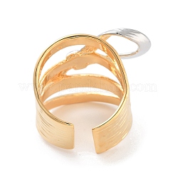 Brass Bowknot Wide Open Cuff Ring for Women&nbsp;RJEW-C102-22GP