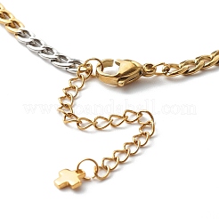 Two Tone 304 Stainless Steel Curb Chain Necklaces&nbsp;X-NJEW-JN03541