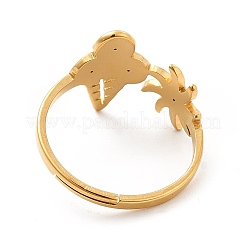Ion Plating(IP) 201 Stainless Steel Sun & Ice Cream Adjustable Ring for Women&nbsp;RJEW-F131-02G