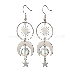 Celestial Brass & 304 Stainless Steel Dangle Drop Earrings for Women&nbsp;EJEW-JE07345-02