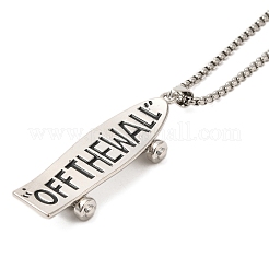 Alloy OFF THE WALL Skateboarding Pendant Necklaces&nbsp;NJEW-R001-03P