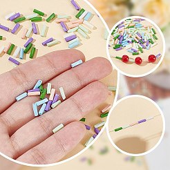 70G 7 Colors Opaque Colours Glass Twist Bugle Beads&nbsp;GLAA-PH0003-70