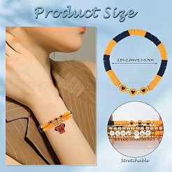 1 Set Handmade Polymer Clay Heishi Beads Stretch Bracelets Set&nbsp;BJEW-SZ0002-67A-01