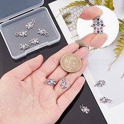 10Pcs Brass Micro Pave Cubic Zirconia Charms&nbsp;ZIRC-SC0001-17