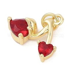 Brass Micro Pave Clear Cubic Zirconia Charms&nbsp;KK-G522-40G-03