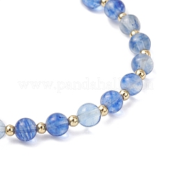 Synthetic Watermelon Stone Glass Round Beaded Stretch Bracelets for Men Women&nbsp;BJEW-JB12386-02