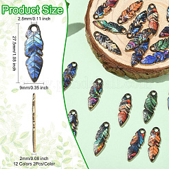 24Pcs 12 Colors Zinc Alloy Pendants&nbsp;FIND-CJ0005-14