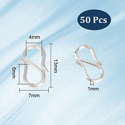 50Pcs 304 Stainless Steel S-Hook Clasps&nbsp;STAS-UN0047-13