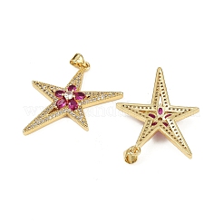 Brass Micro Pave Cubic Zirconia Pendants&nbsp;KK-S526-28G