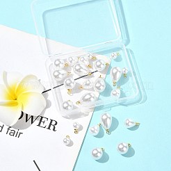 24Pcs 4 Styles ABS Plastic Imitation Pearl Charms&nbsp;KK-FS0001-79