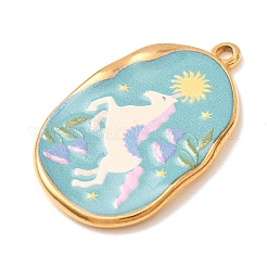 Printed 304 Stainless Steel Enamel Pendants&nbsp;SA-CBAB1B6-03G-04