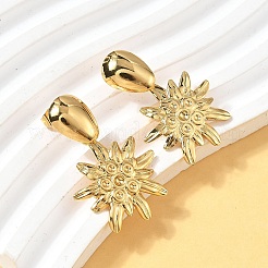 Flower 304 Stainless Steel Dangle Stud Earrings&nbsp;EJEW-C142-03G