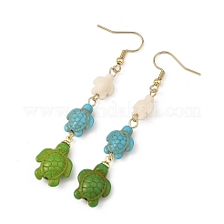 Dyed Tortoise Synthetic Turquoise Dangle Earrings&nbsp;EJEW-JE07362-03
