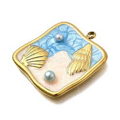 304 Stainless Steel Enamel Pendants&nbsp;STAS-Z163-19G-02