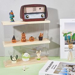 2-Tier Transparent Acrylic Toys Action Figures Display Boxs&nbsp;ODIS-WH0063-01