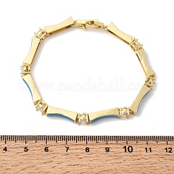 Brass Micro Pave Clear Cubic Zirconia Link Chain Bracelets for Women&nbsp;BJEW-H639-04G