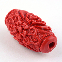 Carved Cinnabar Beads&nbsp;X-CARL-Q004-76B