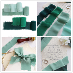 4 Rolls 4 Colors Polyester Raw Edged Ribbon&nbsp;OCOR-NB0001-81A