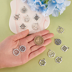 100Pcs 10 Styles Tibetan Style Alloy Pendants&nbsp;TIBEP-CJ0001-50