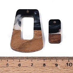16Pcs 8 Styles Opaque Resin & Walnut Wood Pendants&nbsp;RESI-N053-01
