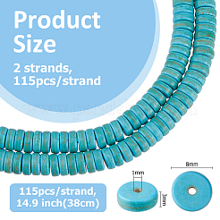 1 Strand Synthetic Turquoise Dyed Beads Strands&nbsp;G-FH0002-59D