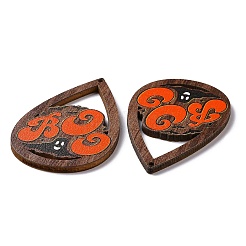 Halloween Theme Single Face Printed Aspen Wood Big Pendants&nbsp;WOOD-G015-05K