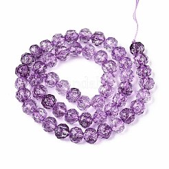 Crackle Transparent Glass Beads Strands&nbsp;GLAA-N063-8mm-04