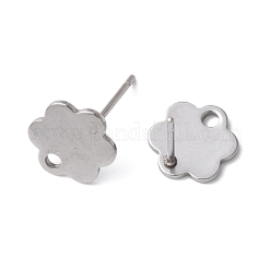 16Pcs 8 Styles 201 Stainless Steel Stud Earring Findings with Hole&nbsp;EJEW-FS0001-21