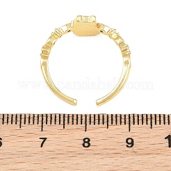 Brass Micro Pave Cubic Zirconia Enamel Cuff Open Rings&nbsp;CU-CBACDF6-04G